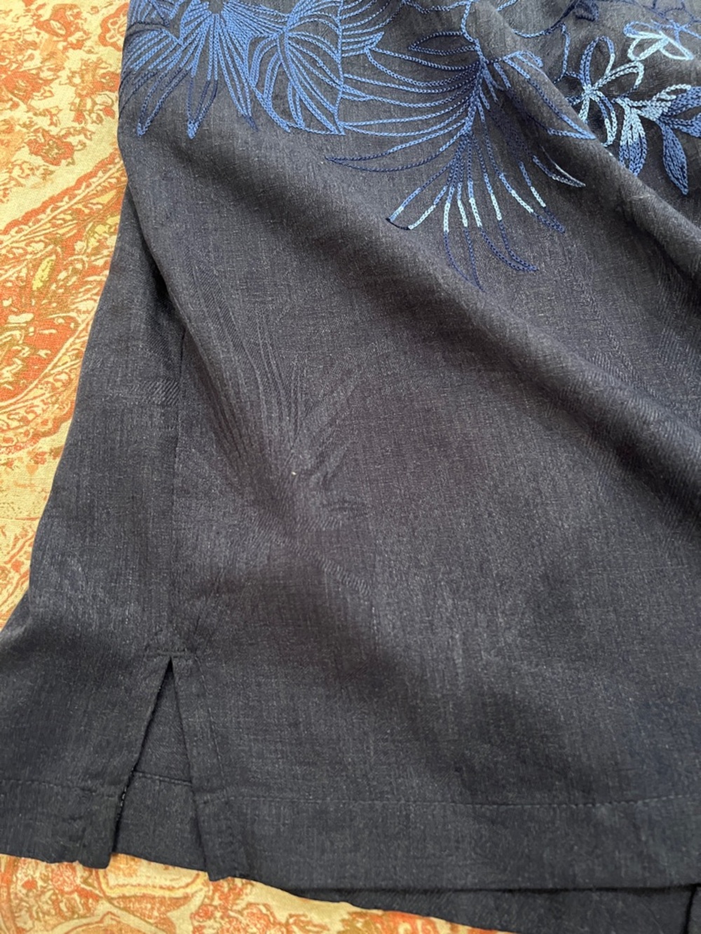 Tommy Bahama NY Yankees Navy Embroidered Floral Button-down Camp Shirt XXL NWOT - Picture 7 of 9